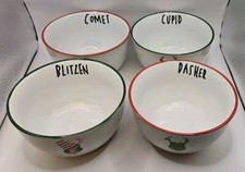 HTF Clay Art Reindeer Bowls--Set of 4