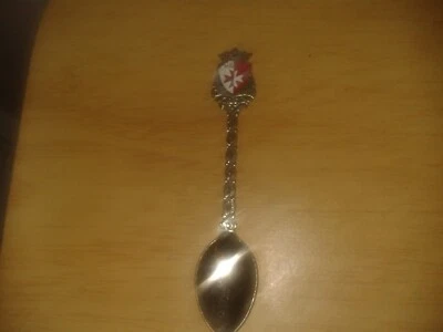 'Malta' enamel collectors tea spoon. 11.7cm.Art nouveau (D11a) - Image 1 of 4