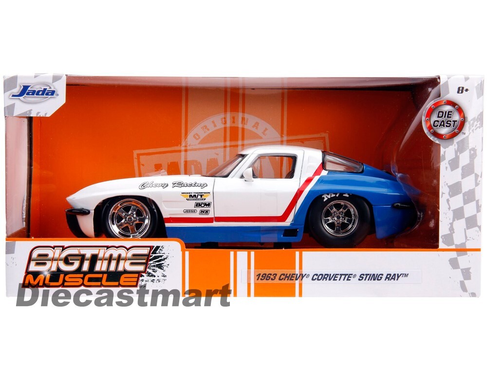 Jada Toys BIGTIME Muscle 1963 Chevy Corvette Stingray Drag Car 1