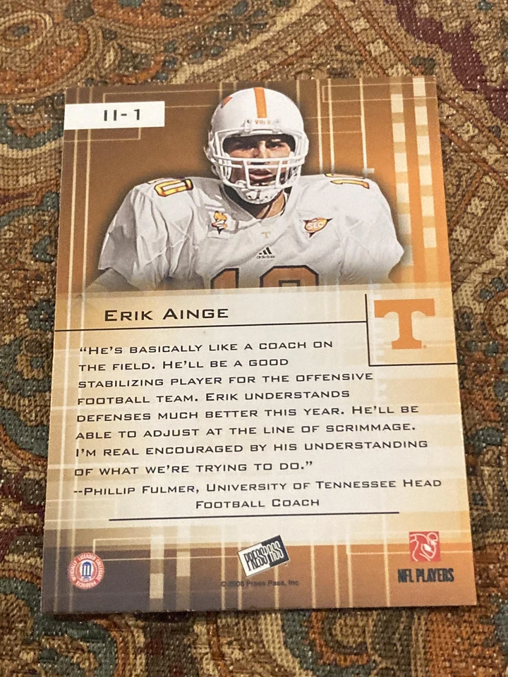2008 Press Pass SE #II-1 Erik Ainge Insider Insight - Image 2 of 2