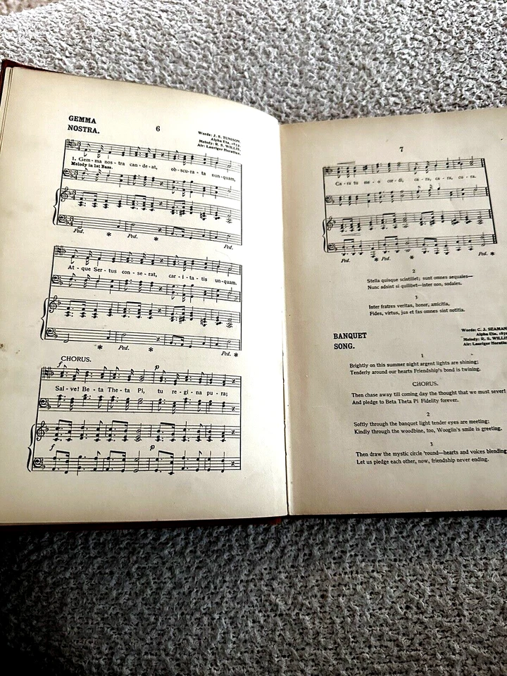 1912, 13th Ed., Songs of Beta Theta Pi, Horace G. Lozier (Editor) Foto 4 de 4