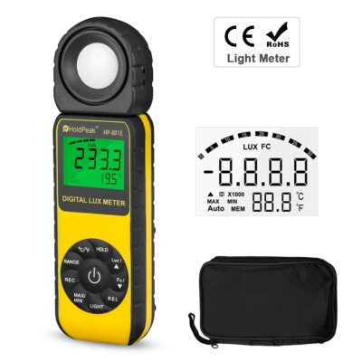 Digital LCD Lux Light Meter Illuminance Luxmeter Tester 0.1~300000 Lux Handheld