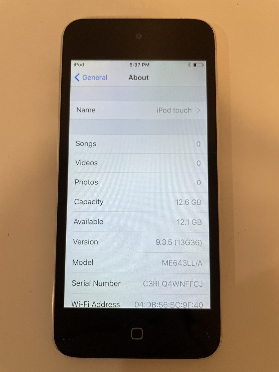 Apple iPod touch 5th Generation Silver/Black (16 GB) 616639937244