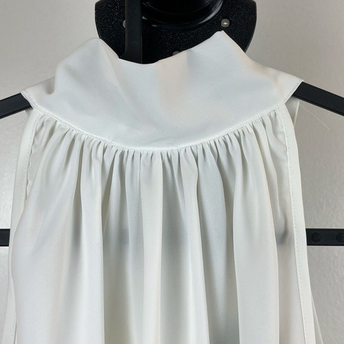 NWT Remidoo Sleeveless Halter Tank White Blouse Women Size Medium - Picture 5 of 9