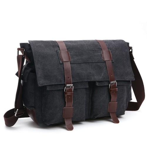 Business Messenger Bag Schultertasche Vintage Canvas Crossbody Pack Reise Herrentasche - Bild 1 von 18