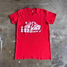 70s VINTAGE HAWAII SOUVENIR T-SHIRT MEN SZ M HAWAIIAN SURFER SURFING SURF SHIRT