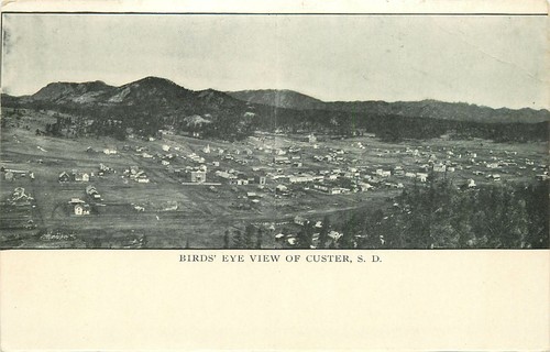 South Dakota, SD, Custer, Birds' Eye View 1908 Postcard