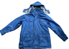 VTG Eddie Bauer Jacket Mens Medium Wool Lined Mountain Parka Blue Chore Coat