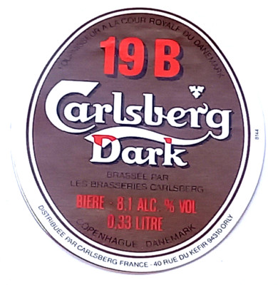 Carlsberg  - 19 B  Carlsberg Dark - 0.33 Ltr - France - Vintage Beer Label