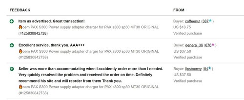 🔥oem PAX S300 Power supply adapter charger for PAX s300 sp30 MT30 ORIGINAL - Picture 3 of 3