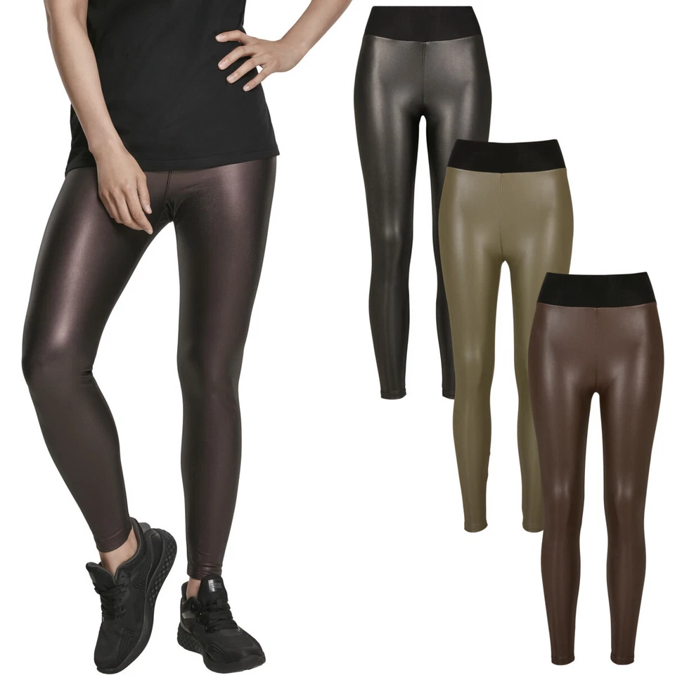 Urban Classics Femmes Faux Cuir Haut Taille Legging Simili Cuir Femmes XS - 5XL - Photo 1/1