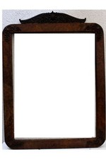 Großer Rahmen Spiegel-Rahmen Wurzelholz-Furnier mit Schnitzereien, 19.Jahrh.