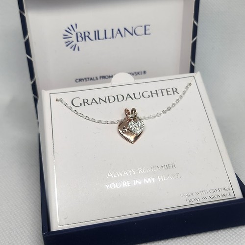 Granddaughter Heart Necklace with Crystals from Swarovski - New! - Picture 2 of 6