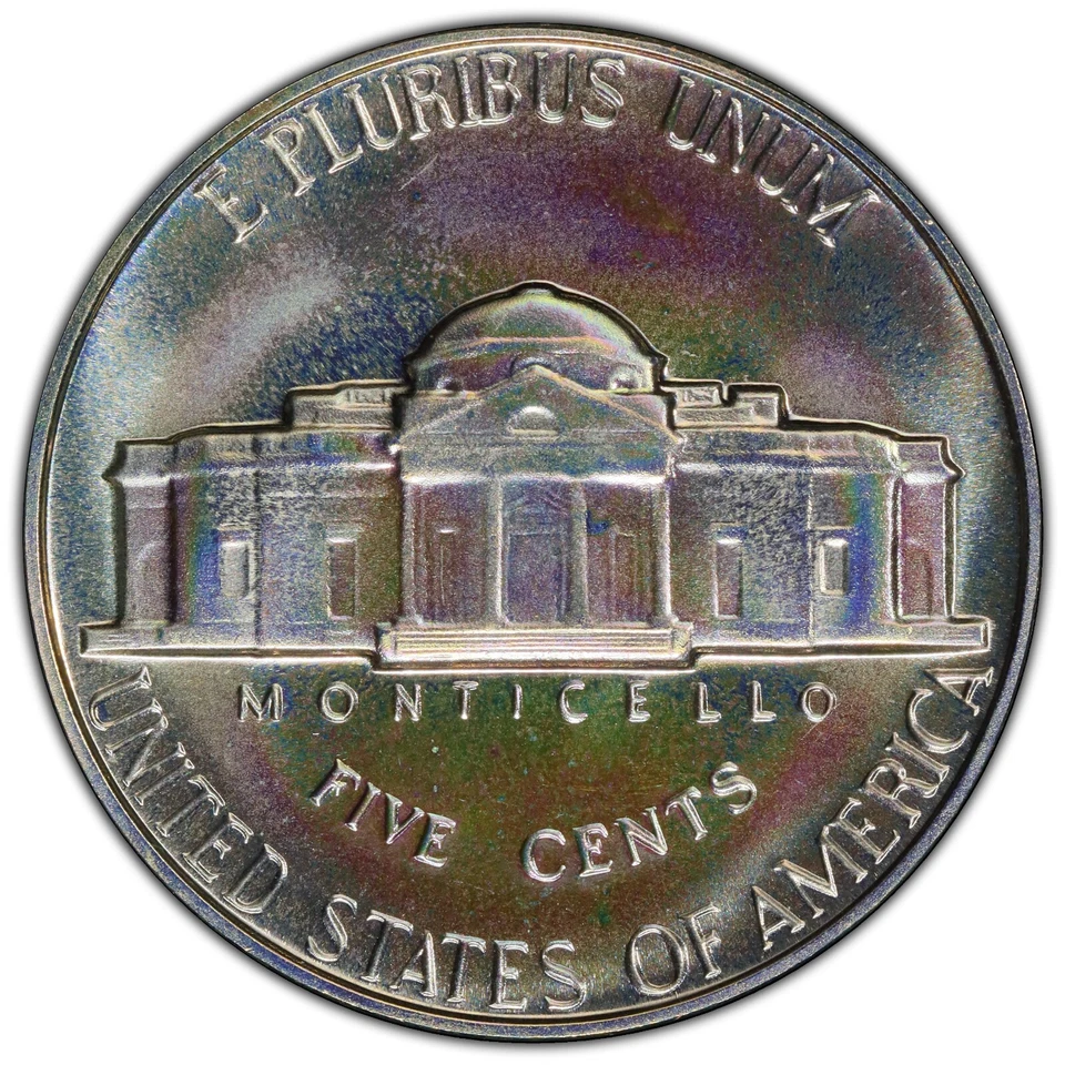 Moneda tonificada Jefferson 1964 a prueba de níquel graduación profesional PR67 PF 67 5C Foto 3 de 4