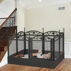 8 Panel Dog Enclosure with Lockable Door & Pad Pet Whelping Box Crate Pen Fence 