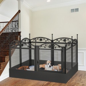 8 Panneau de fermeture de chien avec porte verrouillable & Pad Pet Whelping Box Crate Pen Fence