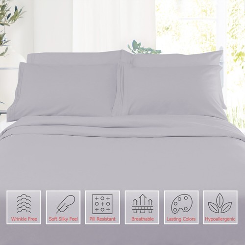 Double Brushed Soft Microfiber Hotel Style Bed Sheets, Deep Pocket Sheet Set - Picture 128 of 360