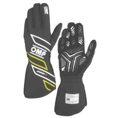 OMP Racing ONE S Race Gloves [IB0-0778] gray yellow - size L