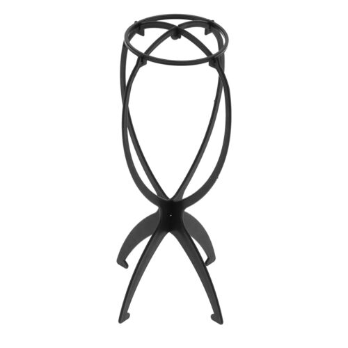 (Black)Wig Head Stand Travel Size Collapsible Wig Stand Wig Display Holder Rack - Picture 3 of 22