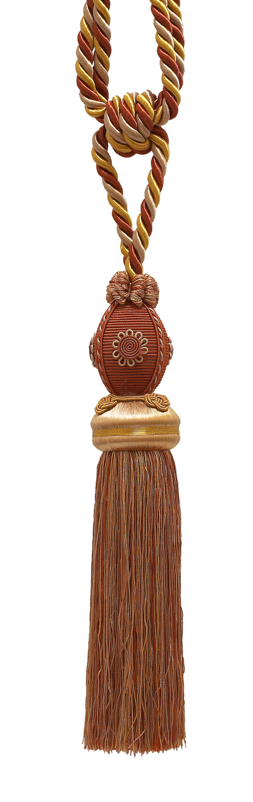 DÉCOPRO Tassel Tieback, Color# 6122 - Cinnamon Toast Orange [Set of 10]