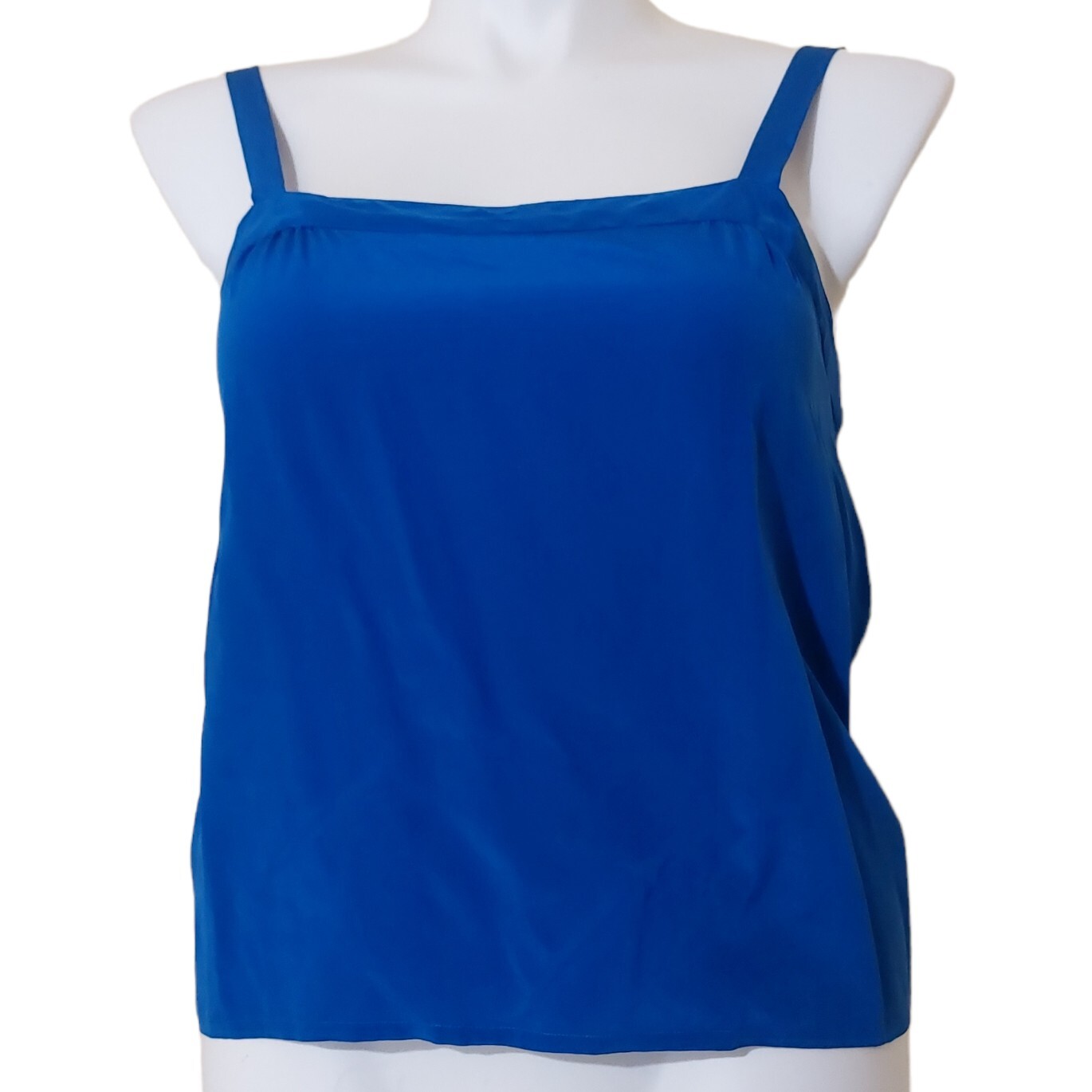 royal blue silk tank top