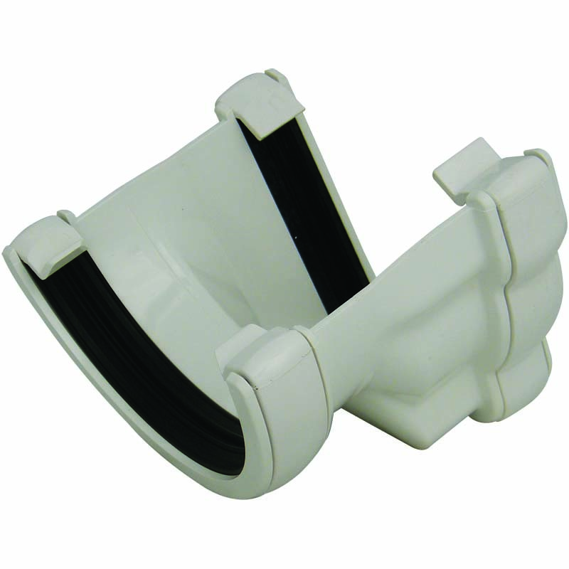 Floplast Guttering RNR3WH 110mm Niagara to 112mm Half Round Adaptor - R/H -White
