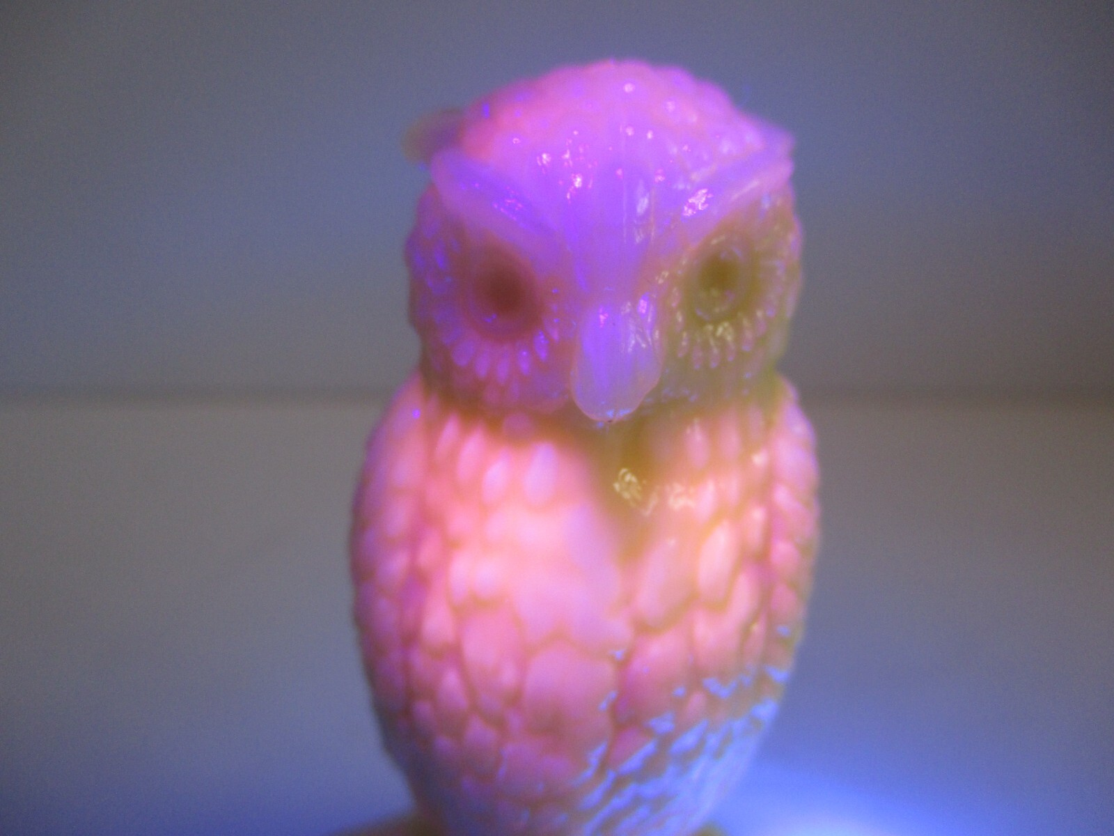 Vtg Degenhart Glass Custard Owl On Books Figurine Paperweight 3.5" Glows Orange