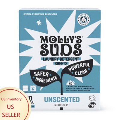 Molly's Suds Laundry Detergent Sheets - Unscented - 70 Loads