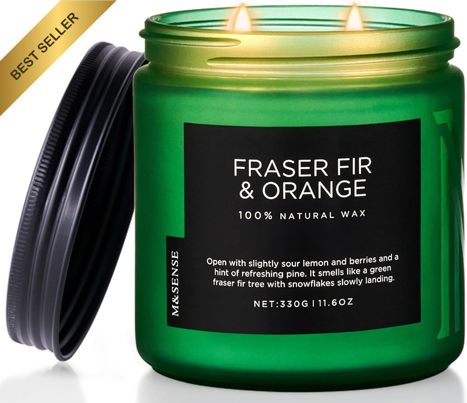 Fraser & Orange Scented Candle, 11.6Oz Soy Wax Non Toxic for Home, up to 70 Hour