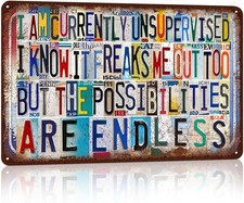 Vintage Metal Tin Signs Wall Decor for Man Cave Garage Bar Home 12 x 8 Inches -