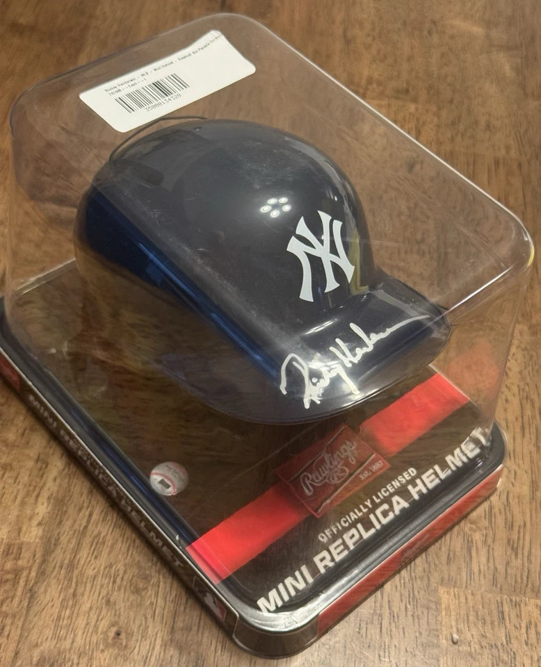 Rickey Henderson Signed Yankees Mini Replica Helmet Beckett Authenticated - Image 2 of 4