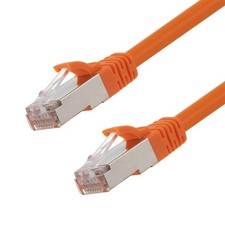 Ethernet Patch Cable CAT6A, S/FTP, 26AWG, 2 Ft, 5 pack, Orange