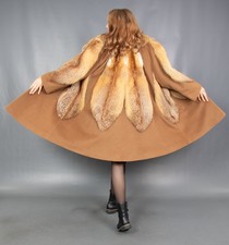 18774 AMAZING REAL RED FOX COAT LUXURY FUR JACKET SWINGER PELZ BEAUTIFUL SIZE M