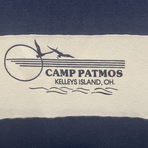 Vintage Kelley’s Island Camp Patmos Ohio Sweatshirt Blue Made In USA 80’s 90’s L - Picture 2 of 8