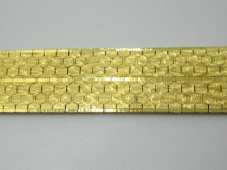 MEGA Vintage Designer Plaque Or Teppicharmband breit exklusiv Gold-Plated 50 Gr. - Bild 3 von 4