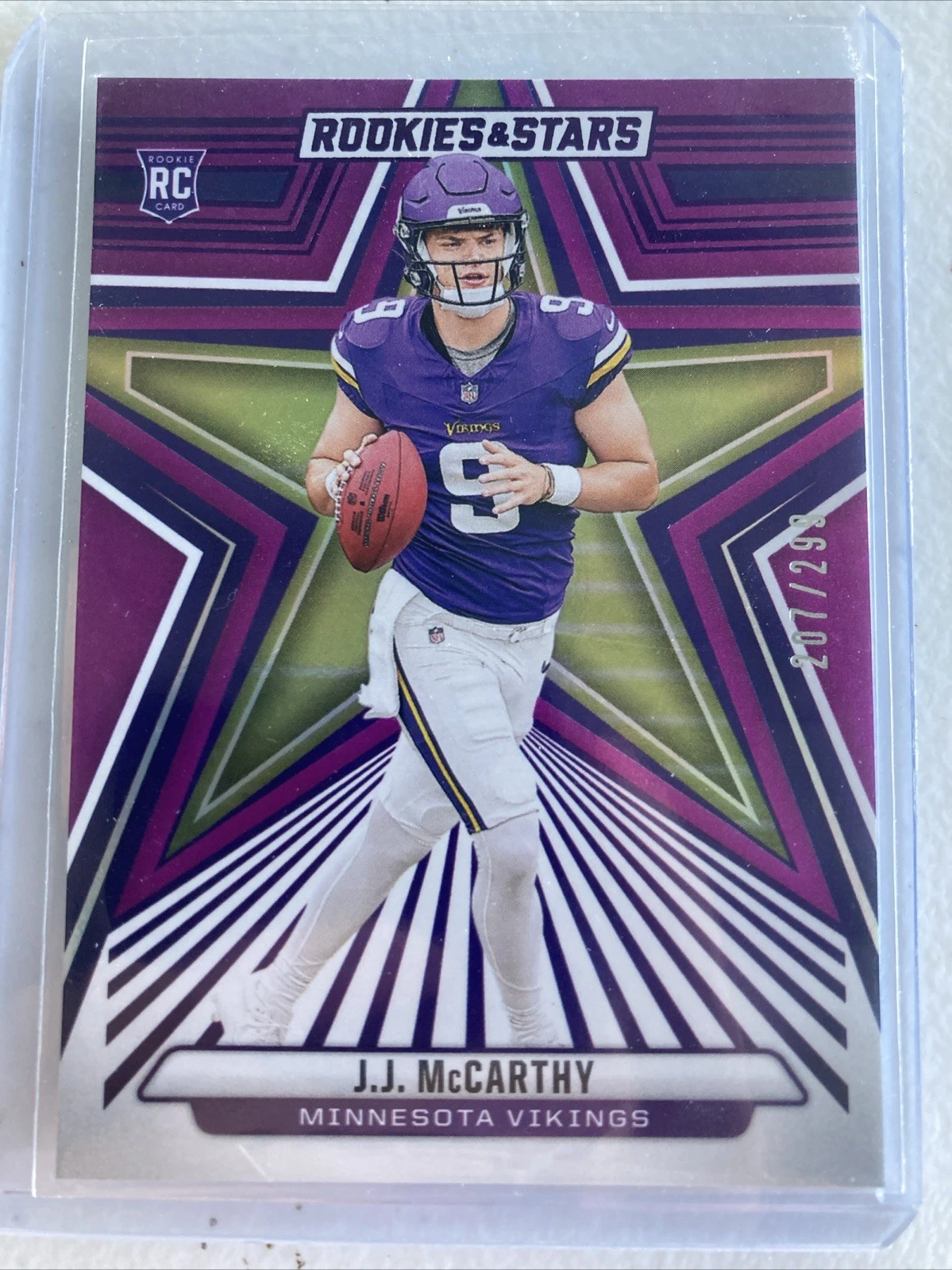 2024 Panini Rookies & Stars - Rookies J.J. McCarthy #135 Purple /299 (RC)