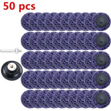 50 Pcs 2 Purple Diamond Sanding Discs Set Quick Change For Rust Paint Removal