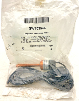 Trane SWT3544 SWT03544  1/2'' NPT High Pressure Switch SPST  650 CL500 NEW