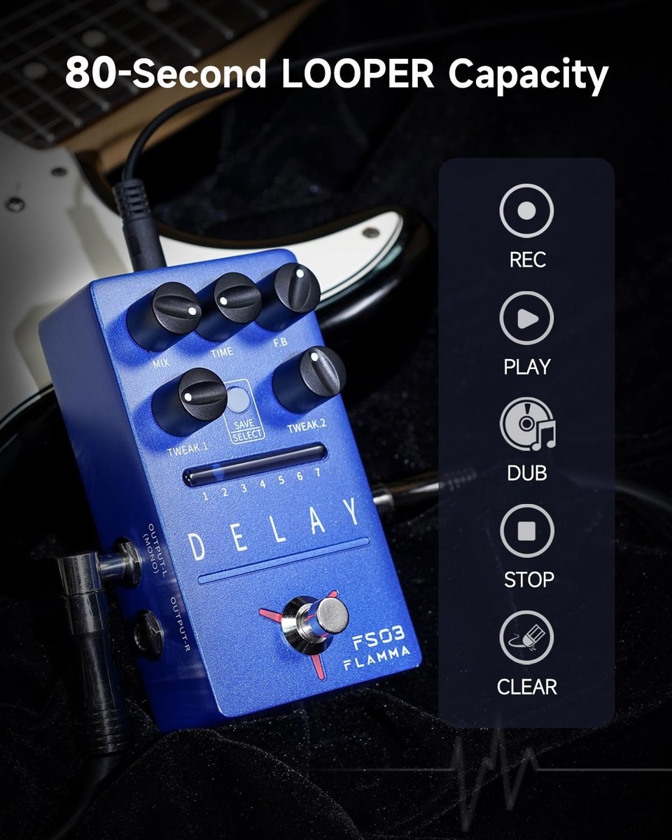 FS03 Electric Guitar Delay Effects Pedal with Looper Stereo