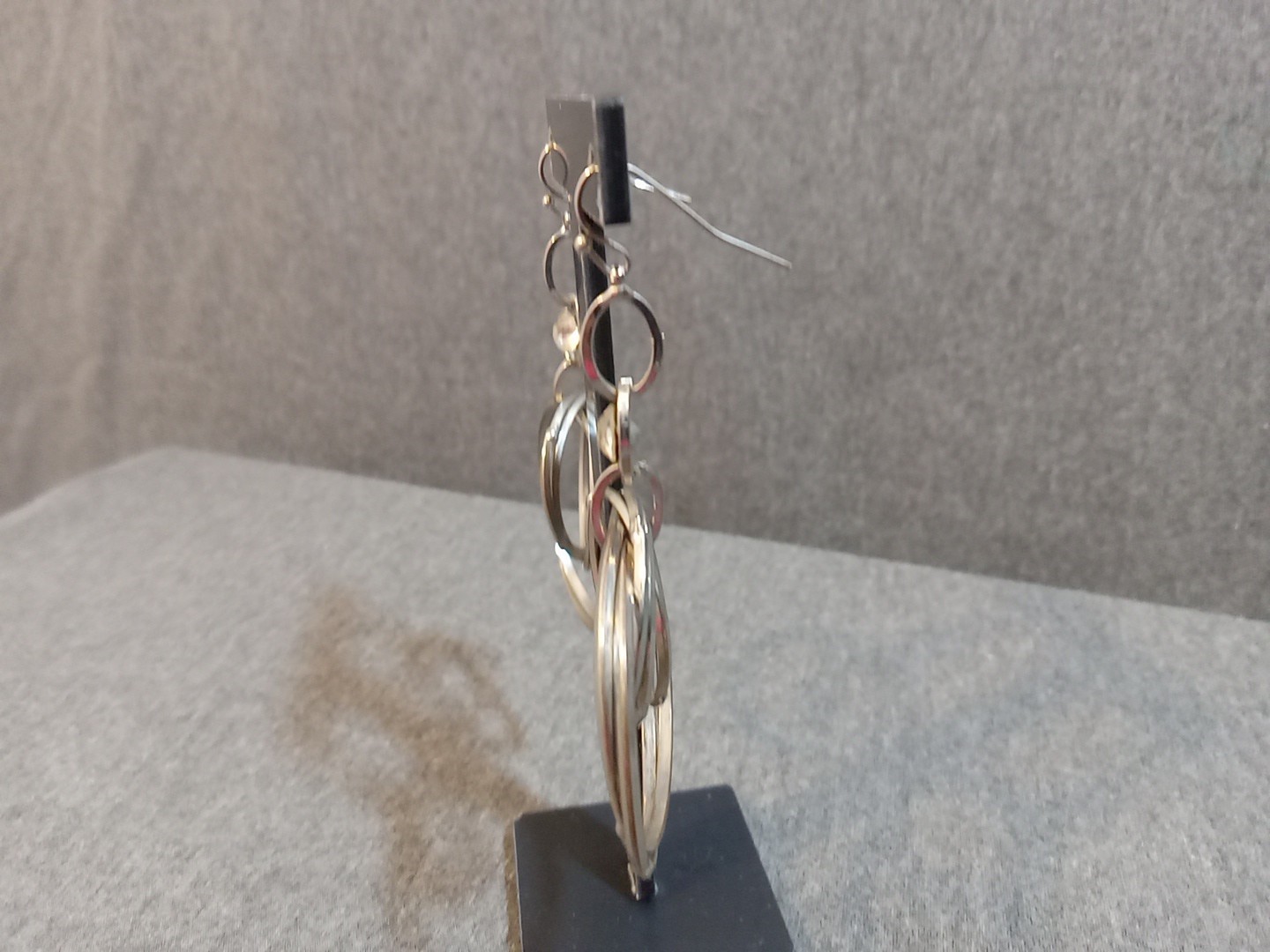 Dangle Multi Hoop Interlock Earrings Silver Tone … - image 5