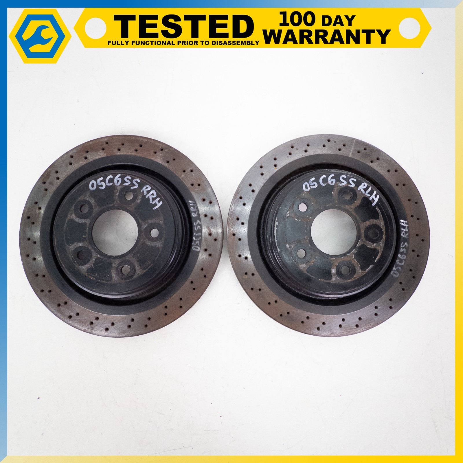 05-13 CHEVROLET CORVETTE C6 XLR REAR LEFT RIGHT BRAKE DISC ROTOR SET OEM