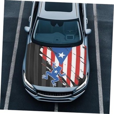 Frog Flag Hood Covers for Cars, SUV Trucks, Sedans - Puerto Rico Flag