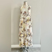 Free People Anita Printed Maxi Dress Size Small 100% Cotton Ruffle Sleeveless