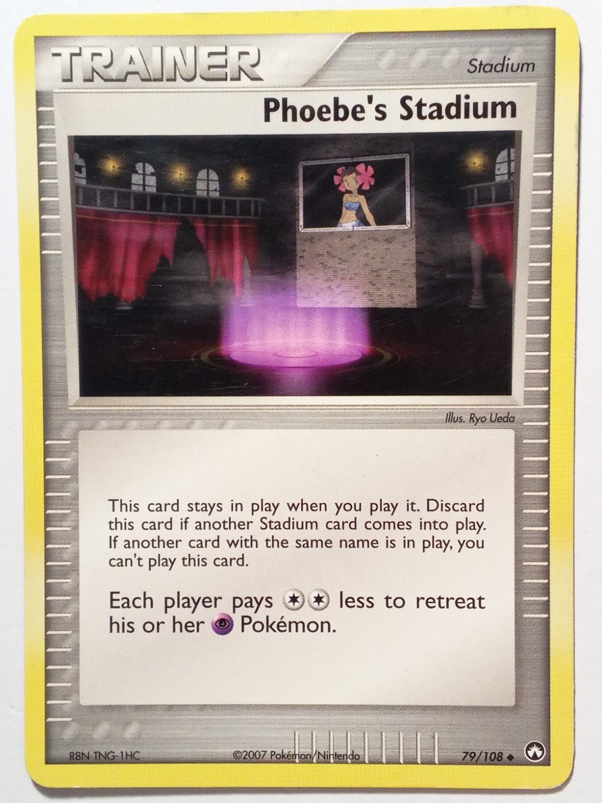 Phoebe's Stadium 79/108 LP - EX Power Keepers 2007 Pokemon Card - Ryo Ueda Art
