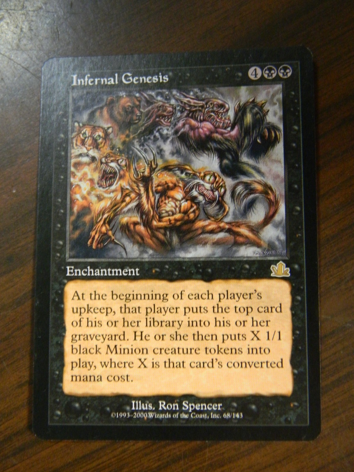 MTG Pre-Modern Prophecy Black Rare Infernal Genesis Lightly Played Condition