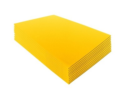 24x24 4mm Corrugated Plastic Sheets 50 Pack Yellow Lightweight, Blank Boards ...