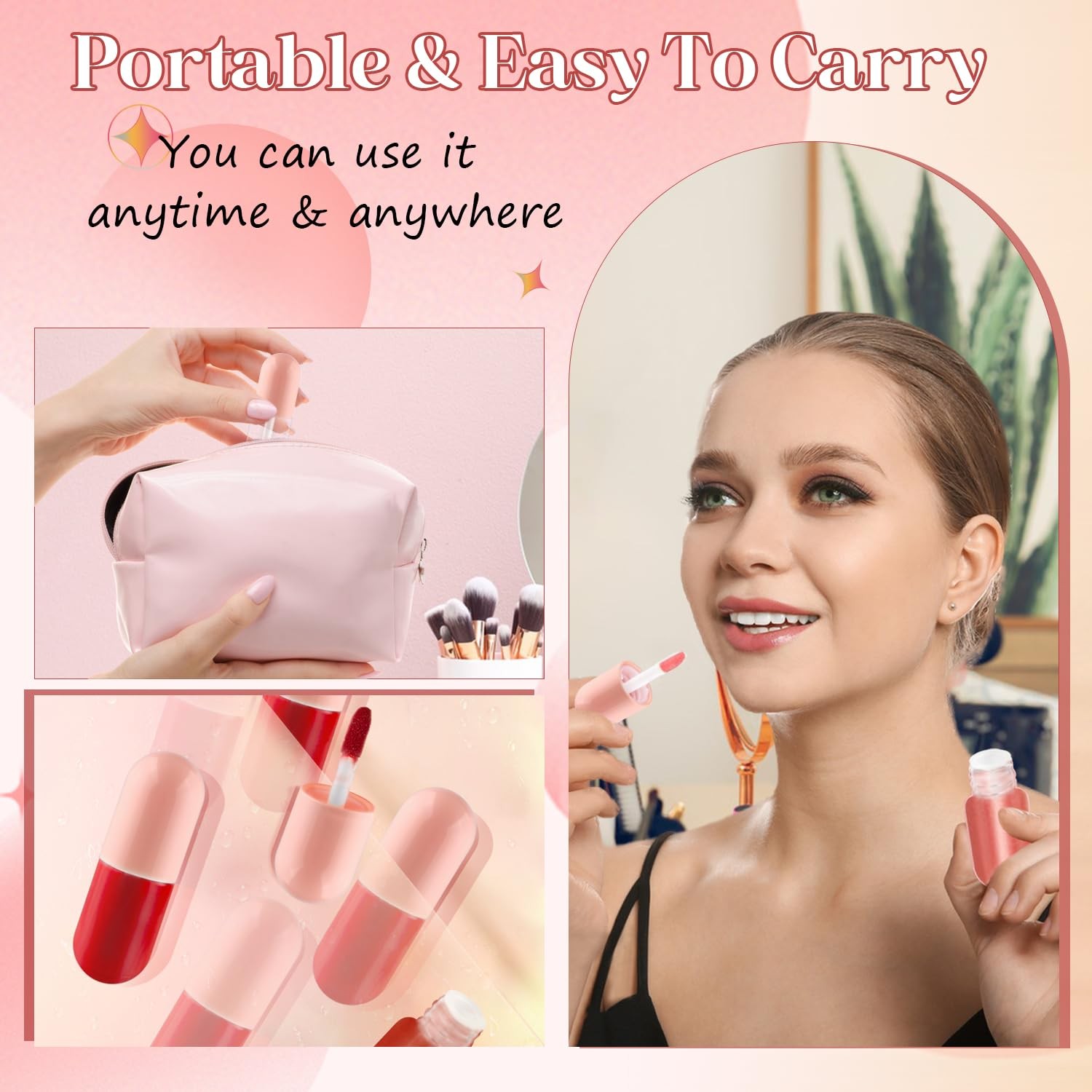 30 Pcs 5ml Lip Gloss Tubes Refillable Round Plastic Tube Vials Mini Lip Balm ...