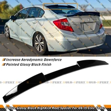 For 2006-2015 Honda Civic Sedan V Style Gloss Black Rear Window Top Roof Spoiler