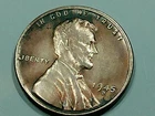 1945-D us copper penny - ms - rb - 3.1 gr. - nice rim - lite tone - full ears -