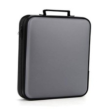 DVD Storage CD Case Holder: 160 Capacity CD Sleeves Black Disc Cases Grey